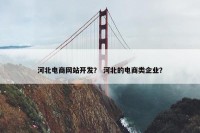 河北电商网站开发？ 河北的电商类企业？