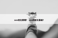 seo优化原理？ seo的优化基础？