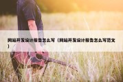 网站开发设计报告怎么写（网站开发设计报告怎么写范文）