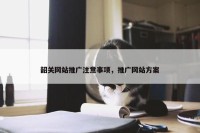 韶关网站推广注意事项，推广网站方案