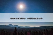 招聘网站开发前端？ 网站前端程序招聘？