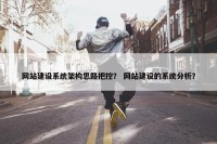 网站建设系统架构思路把控？ 网站建设的系统分析？
