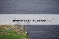 丽水商城网站开发？ 浙江丽水网站？