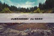 php图表动态数据库？ php 动态表单？