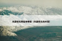头部优化网站有哪些（头部优化的内容）