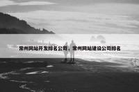 常州网站开发排名公司，常州网站建设公司排名