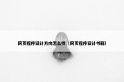 网页程序设计方向怎么样（网页程序设计书籍）
