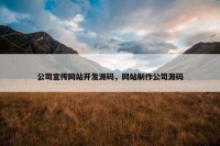 公司宣传网站开发源码，网站制作公司源码