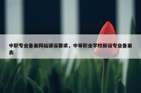 中职专业备案网站建设要求，中等职业学校新设专业备案表