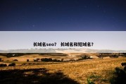 长域名seo？ 长域名和短域名？