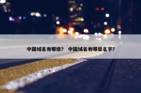 中国域名有哪些？ 中国域名有哪些名字？