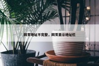 网页地址不完整，网页显示地址栏