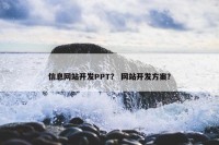 信息网站开发PPT？ 网站开发方案？