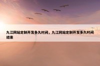 九江网站定制开发多久时间，九江网站定制开发多久时间结束