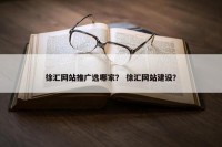 徐汇网站推广选哪家？ 徐汇网站建设？