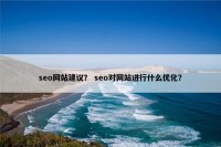 seo网站建议？ seo对网站进行什么优化？