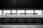 日SEO综合查询？ seo综合查询工具 有什么功能?？