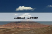 sns营销seo？ sns营销策划？