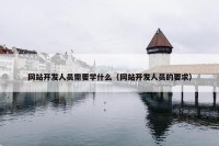 网站开发人员需要学什么（网站开发人员的要求）
