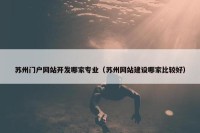 苏州门户网站开发哪家专业（苏州网站建设哪家比较好）