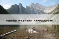 许昌网站推广优化怎样收费？ 河南网站优化多少钱？