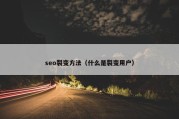 seo裂变方法（什么是裂变用户）