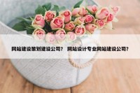 网站建设策划建设公司？ 网站设计专业网站建设公司？