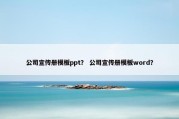 公司宣传册模板ppt？ 公司宣传册模板word？