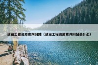 建设工程资质查询网站（建设工程资质查询网站是什么）