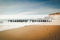 广安小企业网站开发？ 广安中小企业服务中心？