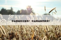 中山网站优化推荐？ 中山网站制作网页？