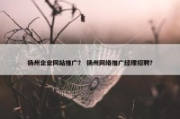 扬州企业网站推广？ 扬州网络推广经理招聘？
