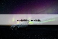 seo整站排名，seo做排名