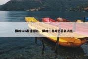 横峰seo快速排名，横峰扫黑除恶最新消息