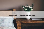 seo按日收费？ seo按天收费是真的吗？