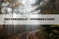 网站打不开被拦截怎么办？ 华为手机解除禁止访问网页？