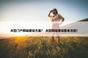 大型门户网站建设方案？ 大型网站建设基本流程？