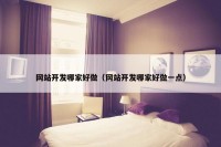 网站开发哪家好做（网站开发哪家好做一点）