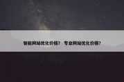 智能网站优化价格？ 专业网站优化价格？