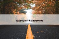 片片网站制作表格的简单介绍