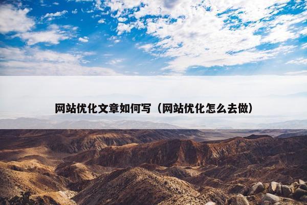 网站优化文章如何写（网站优化怎么去做）