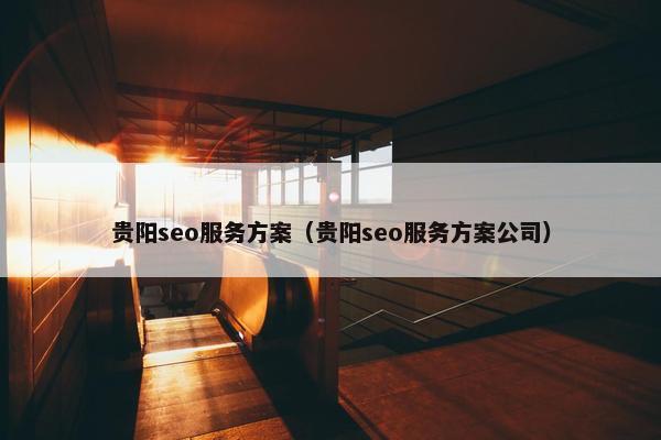 贵阳seo服务方案（贵阳seo服务方案公司）