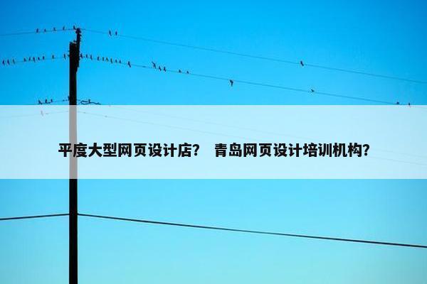 平度大型网页设计店？ 青岛网页设计培训机构？