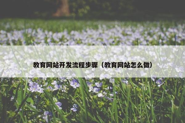 教育网站开发流程步骤（教育网站怎么做）