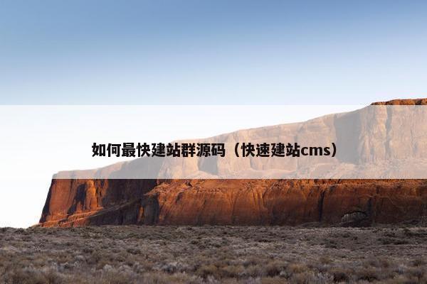 如何最快建站群源码（快速建站cms）