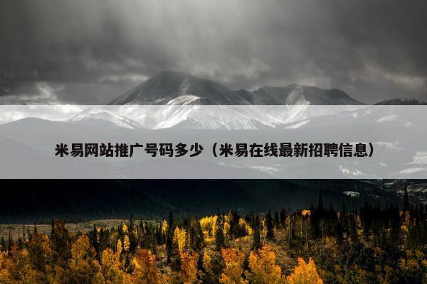 米易网站推广号码多少（米易在线最新招聘信息）