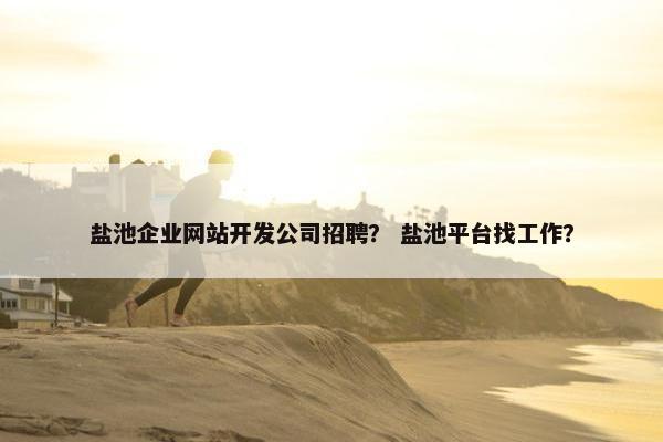 盐池企业网站开发公司招聘？ 盐池平台找工作？