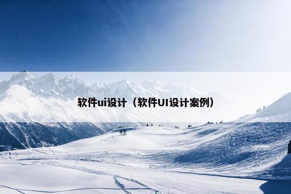 软件ui设计（软件UI设计案例）