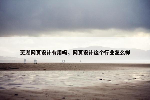 芜湖网页设计有用吗，网页设计这个行业怎么样