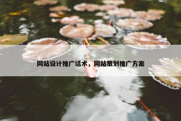 网站设计推广话术，网站策划推广方案